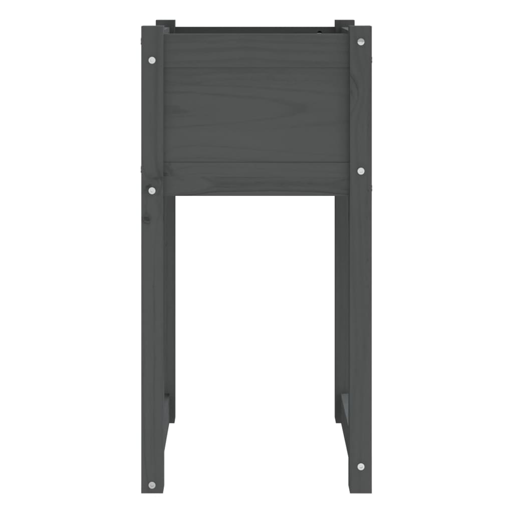 Jardinera 2 Unidades Madera Maciza De Pino Gris 40x40x81 Cm_4