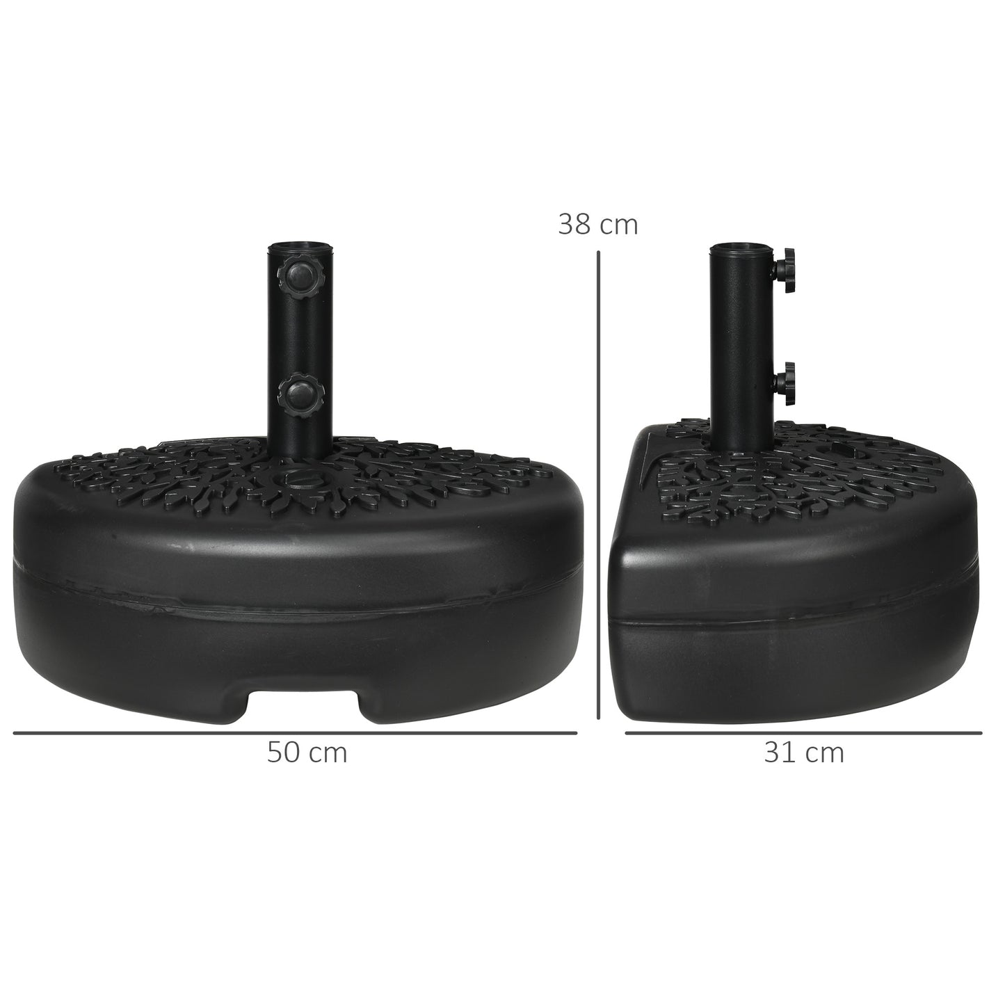 Outsunny Base Pared Para Sombrilla Rellenable De Arena 21 Kg O Agua 18 Kg Jardín_2