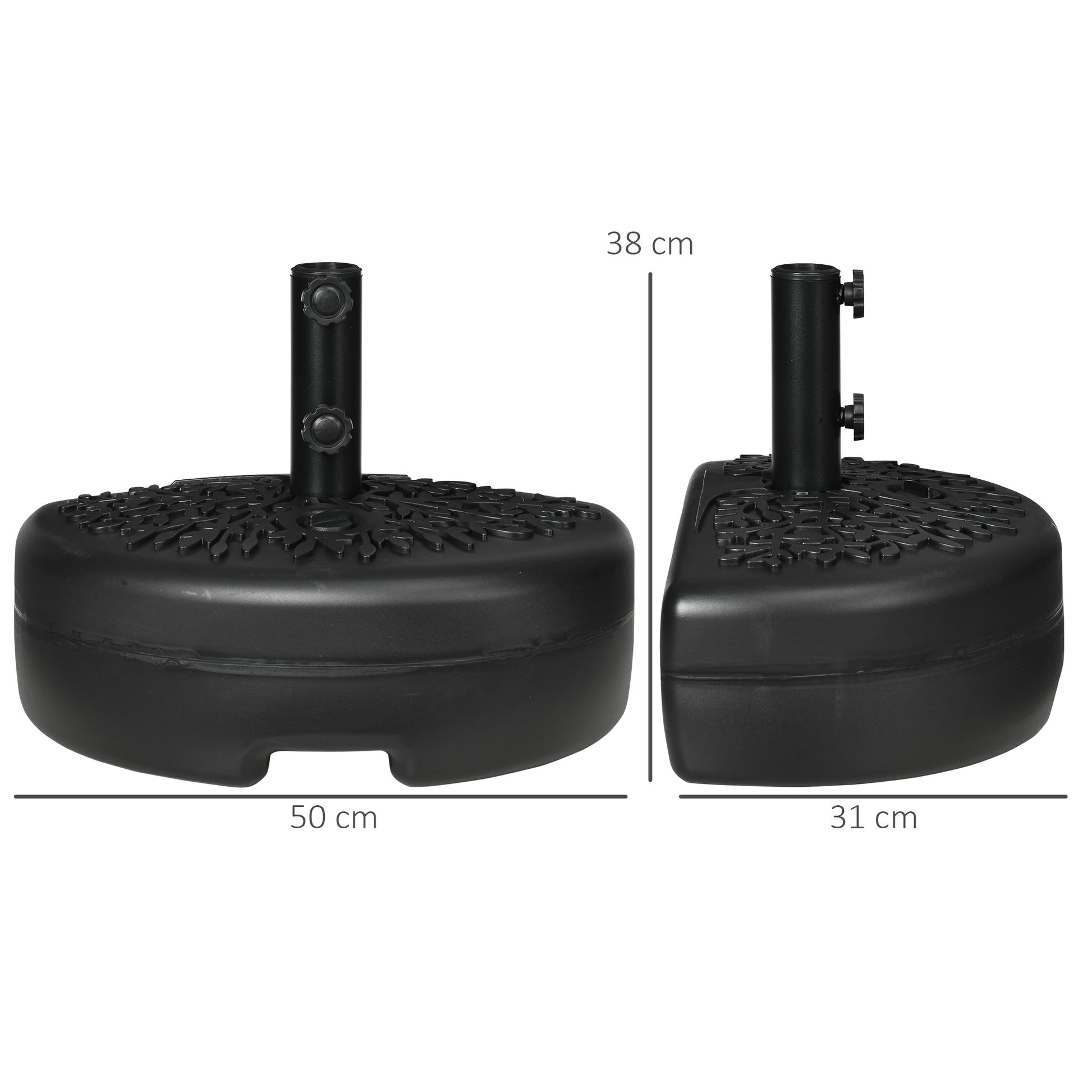 Outsunny Base Pared Para Sombrilla Rellenable De Arena 21 Kg O Agua 18 Kg Jardín_2