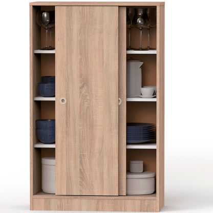 Armario Dormitorio, Multiusos, Baño, Mueble Cocina, Zapatero 2 Puertas Correderas 120x74x33 Cm, Briebe, Nova, Madera_3