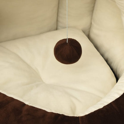 Vidaxl Cama Para Gatos Color Marrón Y Crema 40x40x35 Cm_5