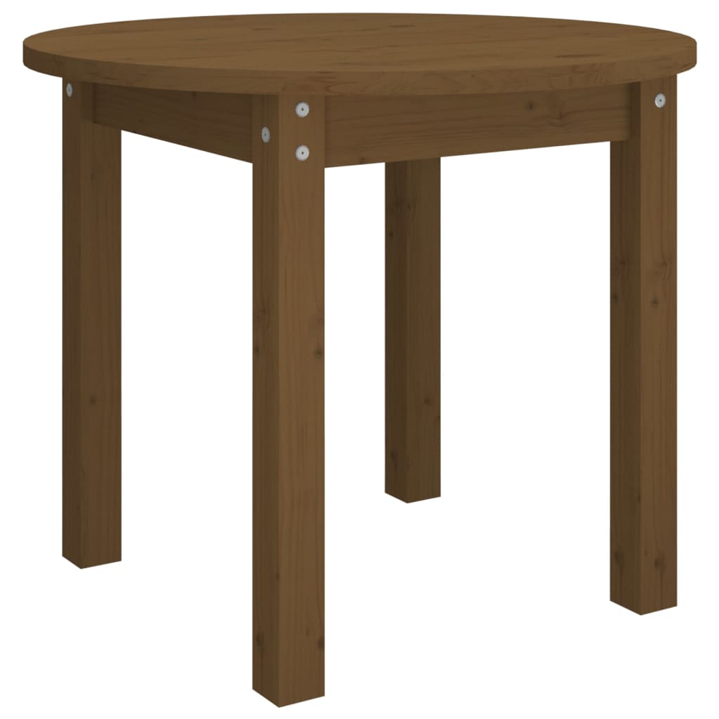 Mesa De Centro De Madera Maciza De Pino Marrón Miel Ø 55x45 Cm_0