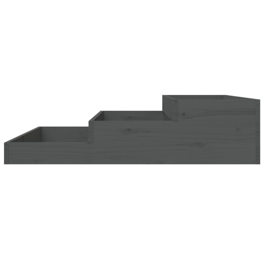 Jardinera De Madera Maciza De Pino Gris 107x107x27 Cm_4