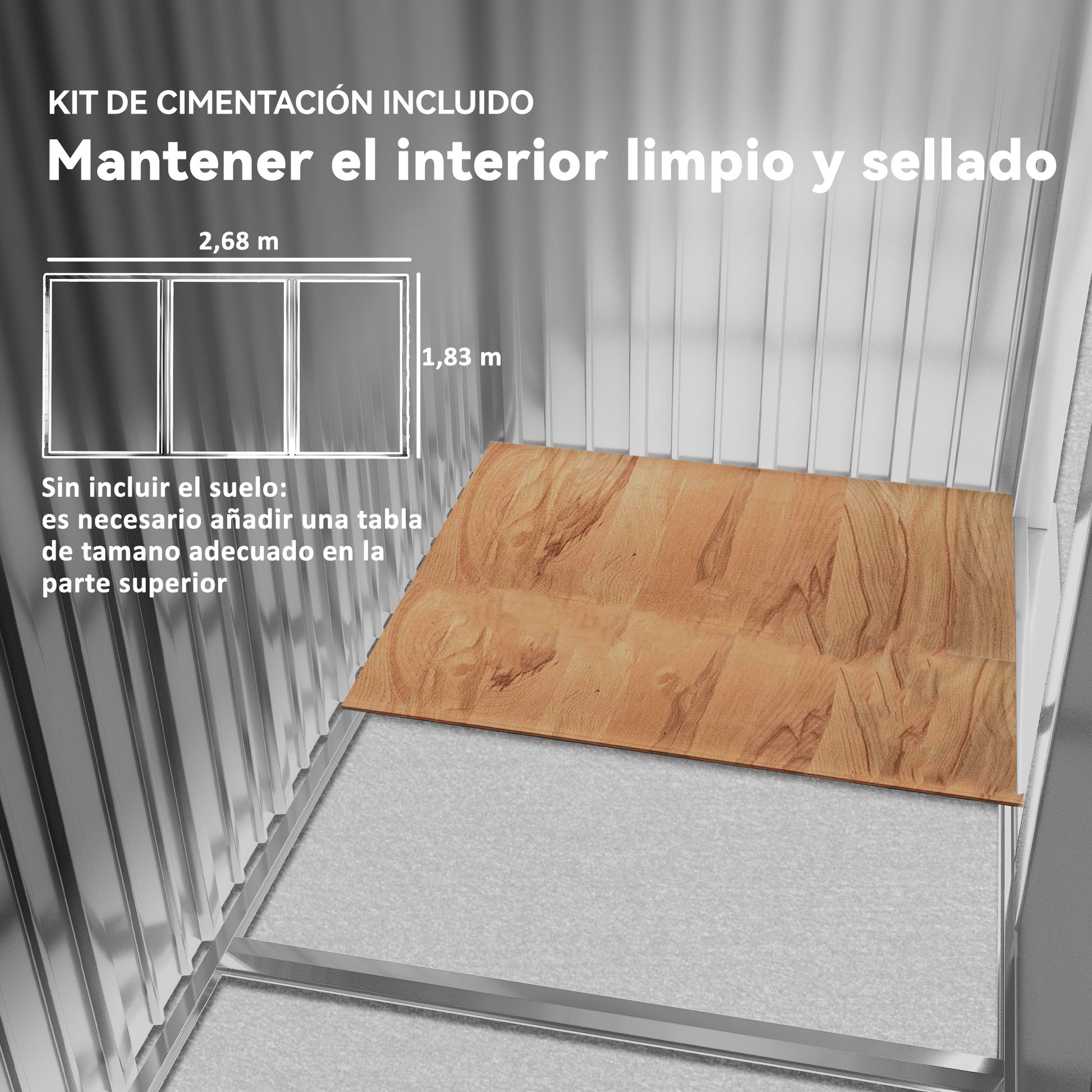Outsunny Caseta De Jardín Exterior 4,9 M² 277x195x192 Cm Con Puerta Corredera_5