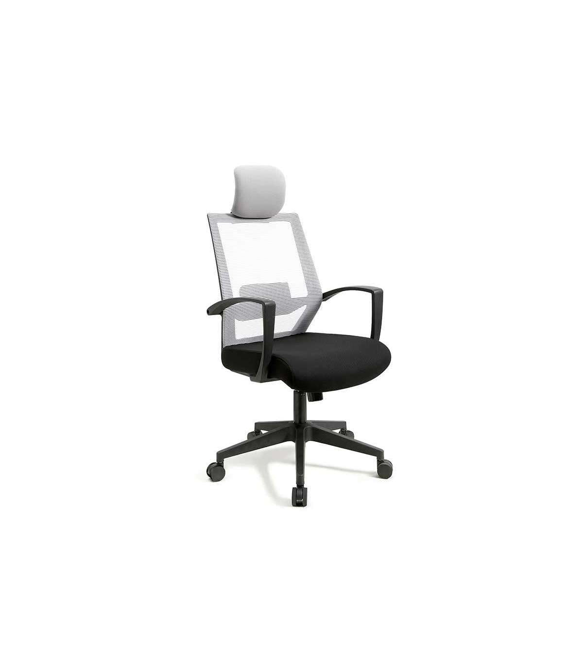 Silla Despacho Giratoria Elevable Acabado Negro/gris 63 Cm(ancho) 117-124 Cm(altura) 51cm(_5