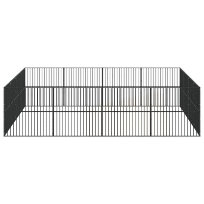 Vidaxl Corralito Para Perros Con 16 Paneles Acero Galvanizado Negro_4