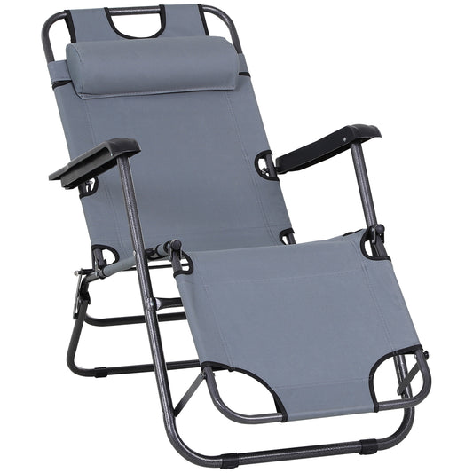 Outsunny Tumbona Reclinable Y Plegable Con Respaldo Ajustable 118x60x80cm_0
