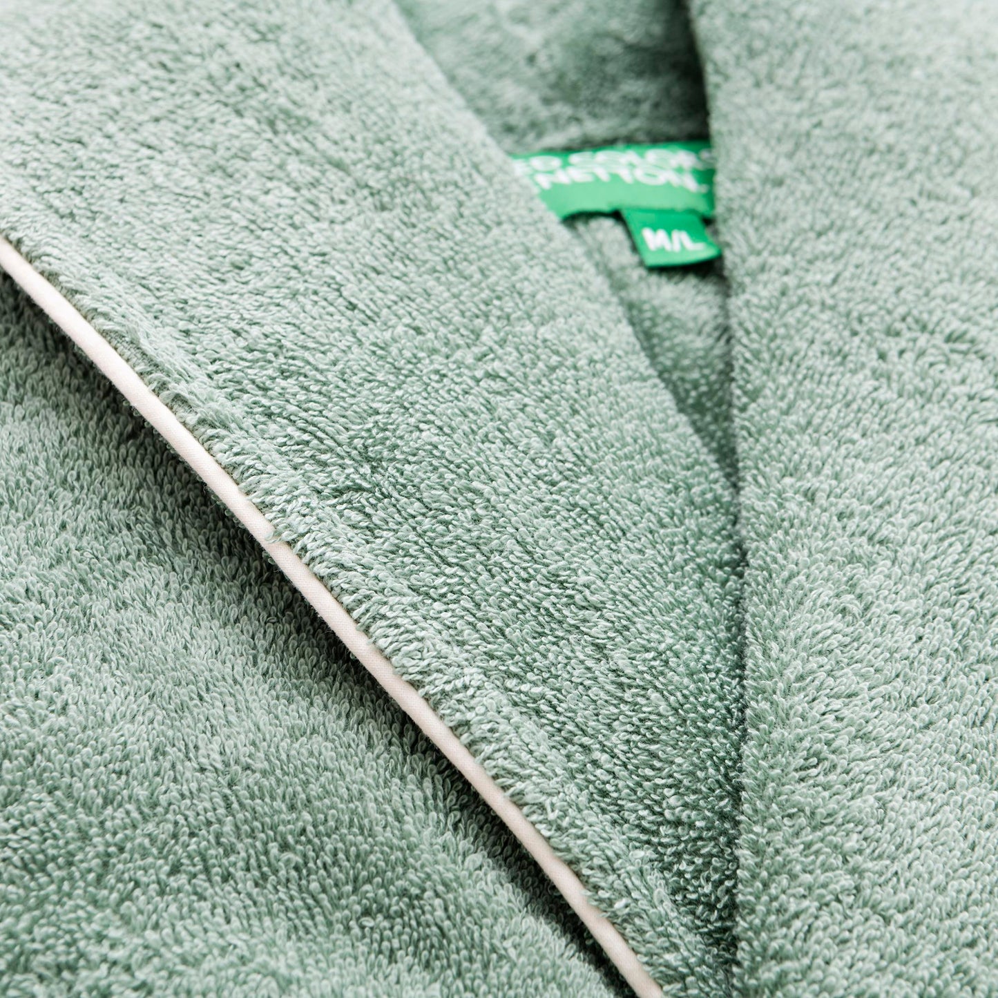 Albornoz S/m 420gsm 100% Algodon C/ Logo Bordado Verde Benetton_4