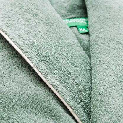 Albornoz M/l 420gsm 100% Algodon C/ Logo Bordado Verde Core Benetton_4