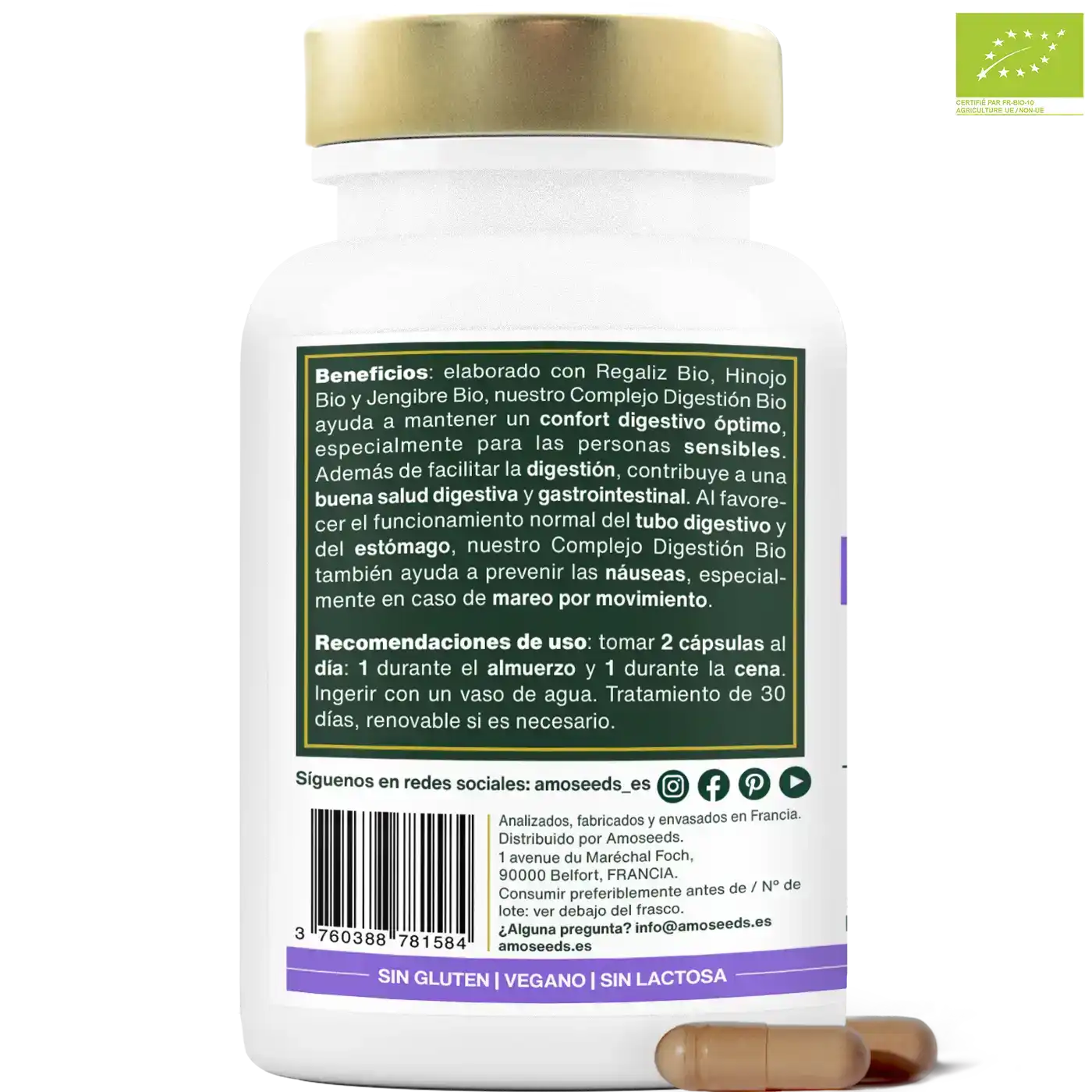 Complejo Digestión Bio, Regaliz, Hinojo, Jengibre | 60 Cápsulas_1
