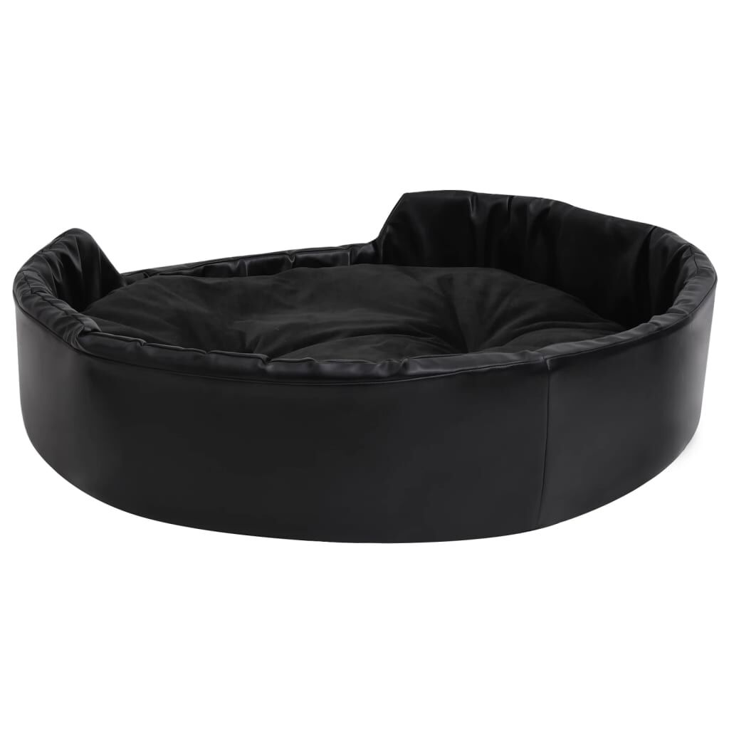 Vidaxl Cama Para Perros Felpa Y Cuero Sintético Negra 90x79x20 Cm_4
