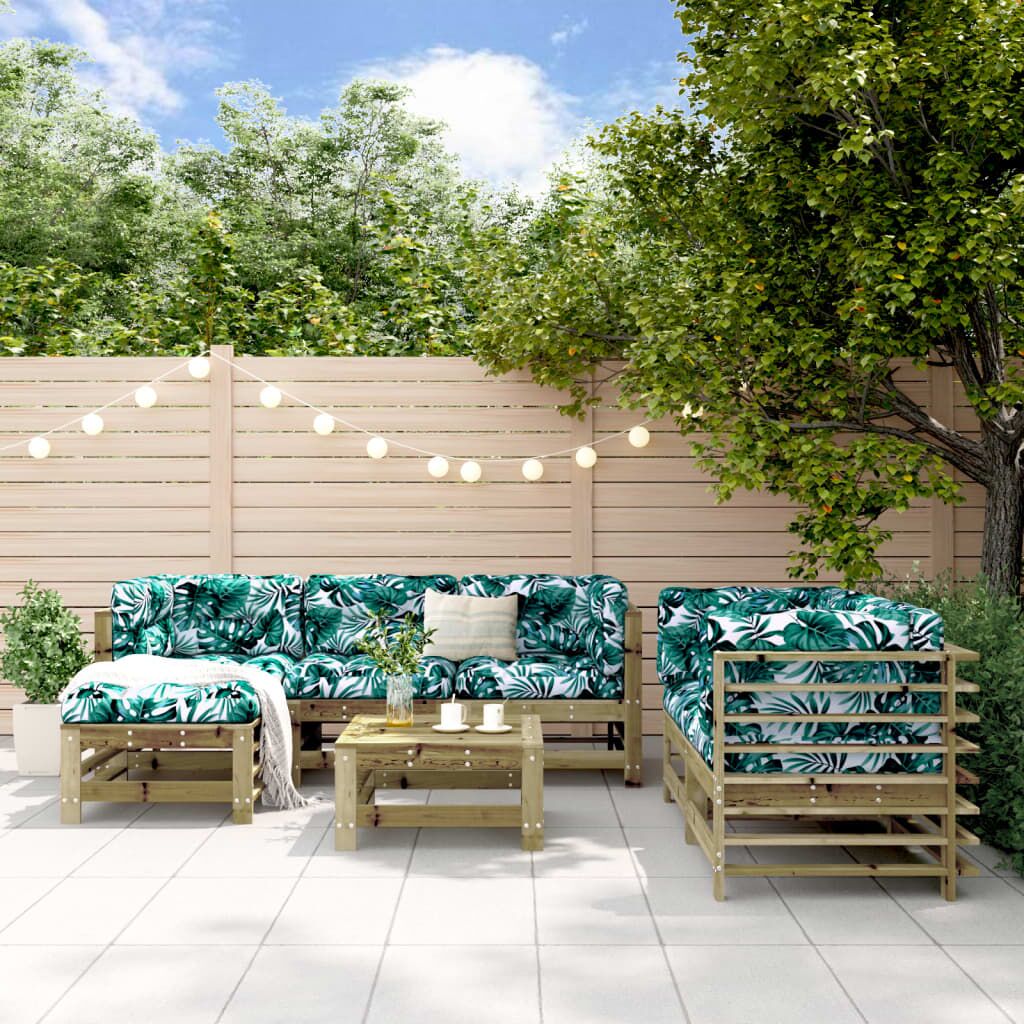 Vidaxl Juego De Muebles De Jardín 7 Pzas Madera De Pino Impregnada_1