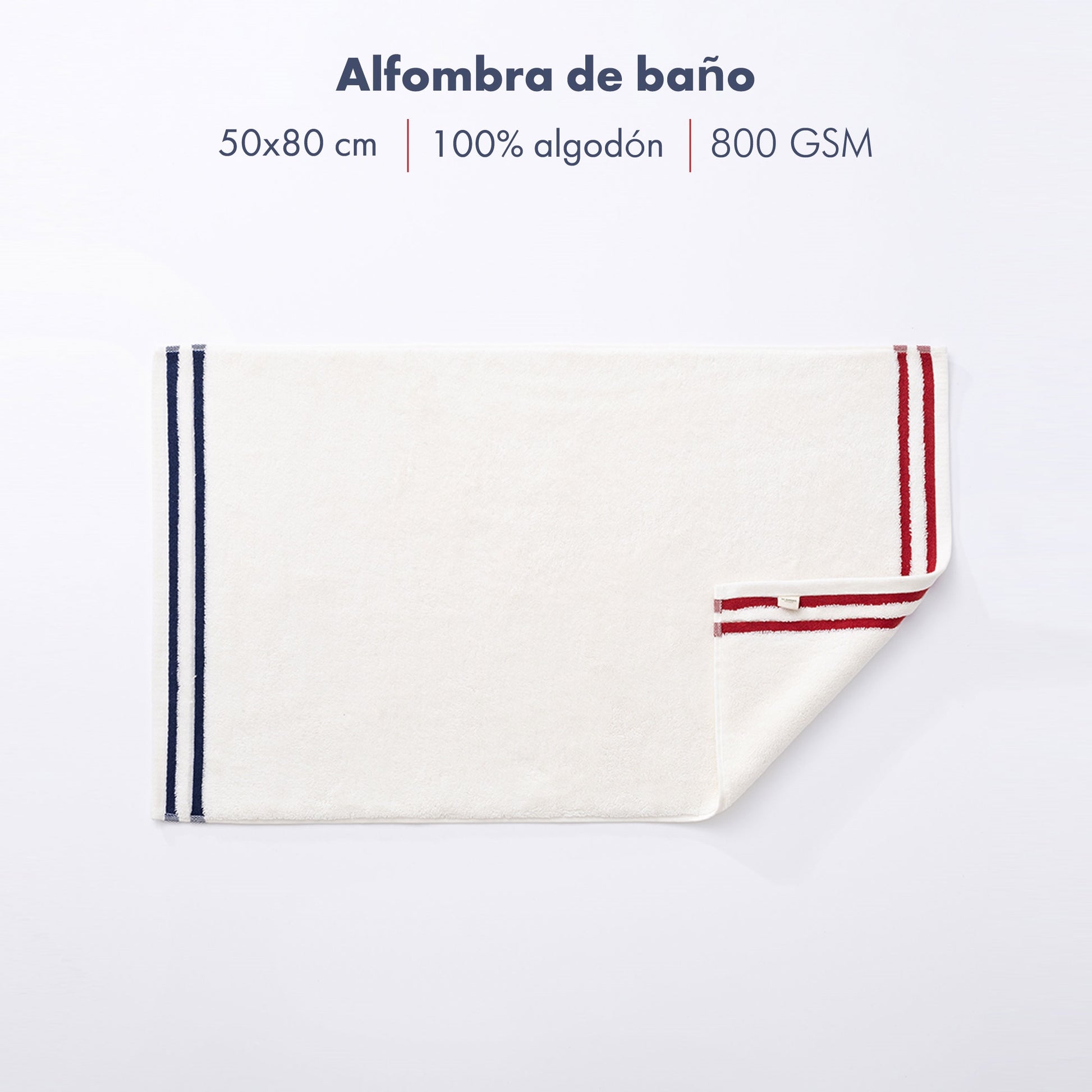 Alfombra De Baño 50x80cm 100% Algodón 800gsm Rizo Teñido Color Crudo El Ganso