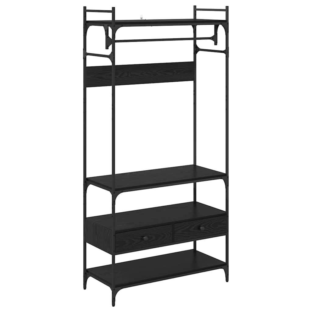 Armario Roble Negro 89 X 39 X 184.5 Cm Madera Contrachapada_0