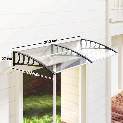 Outsunny Tejadillo De Protección 200x96 Cm Para Puertas Y Ventanas Transparente_2