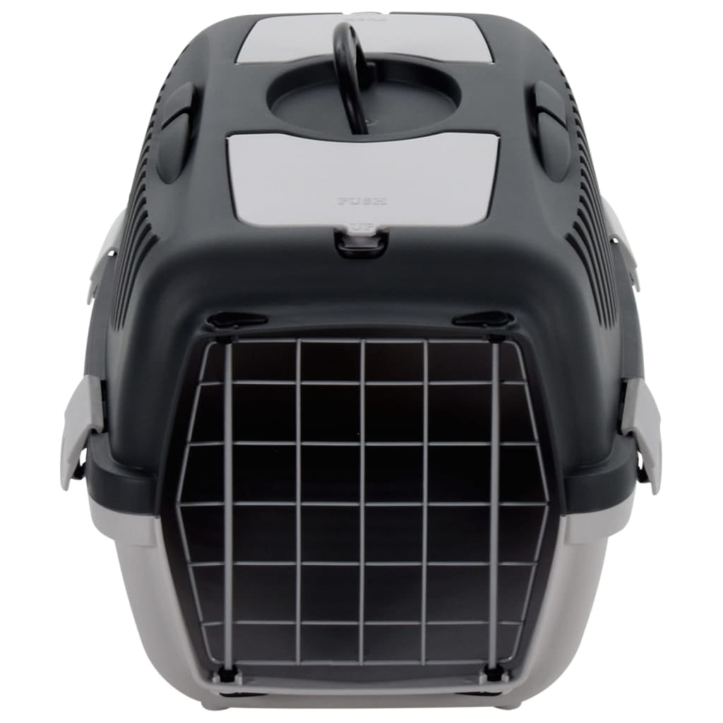 Vidaxl Transportín De Mascotas Pp Gris Y Negro 55x36x35 Cm_1
