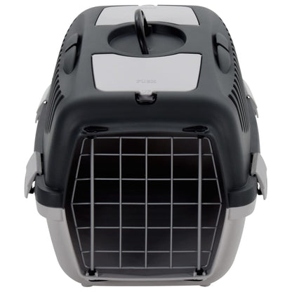 Vidaxl Transportín De Mascotas Pp Gris Y Negro 55x36x35 Cm_1