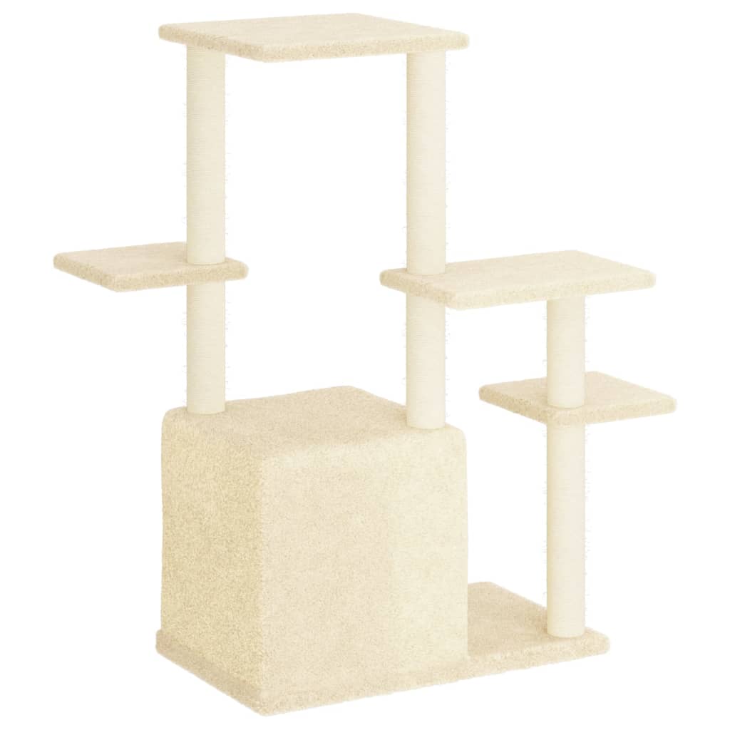 Rascador Para Gatos Con Postes De Sisal Color Crema 97,5 Cm_4
