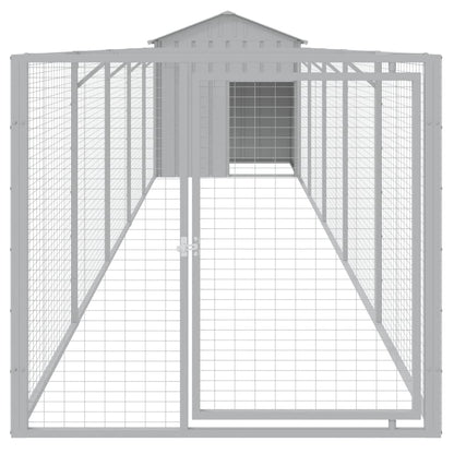 Caseta Perros Tejado Acero Galvanizado Gris Claro 117x609x123cm_2