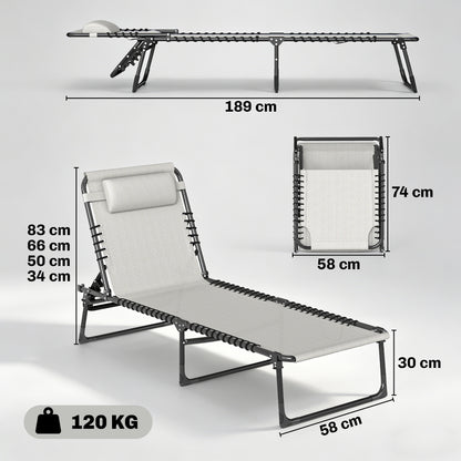 Outsunny Tumbona Plegable Y Ajustable De 4 Posiciones Con Sistema De Cordones_2