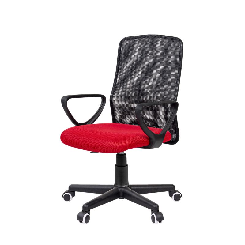 Silla De Oficina Coco Malla, Rojo, 58 X 88,5–100,5 X 55_0
