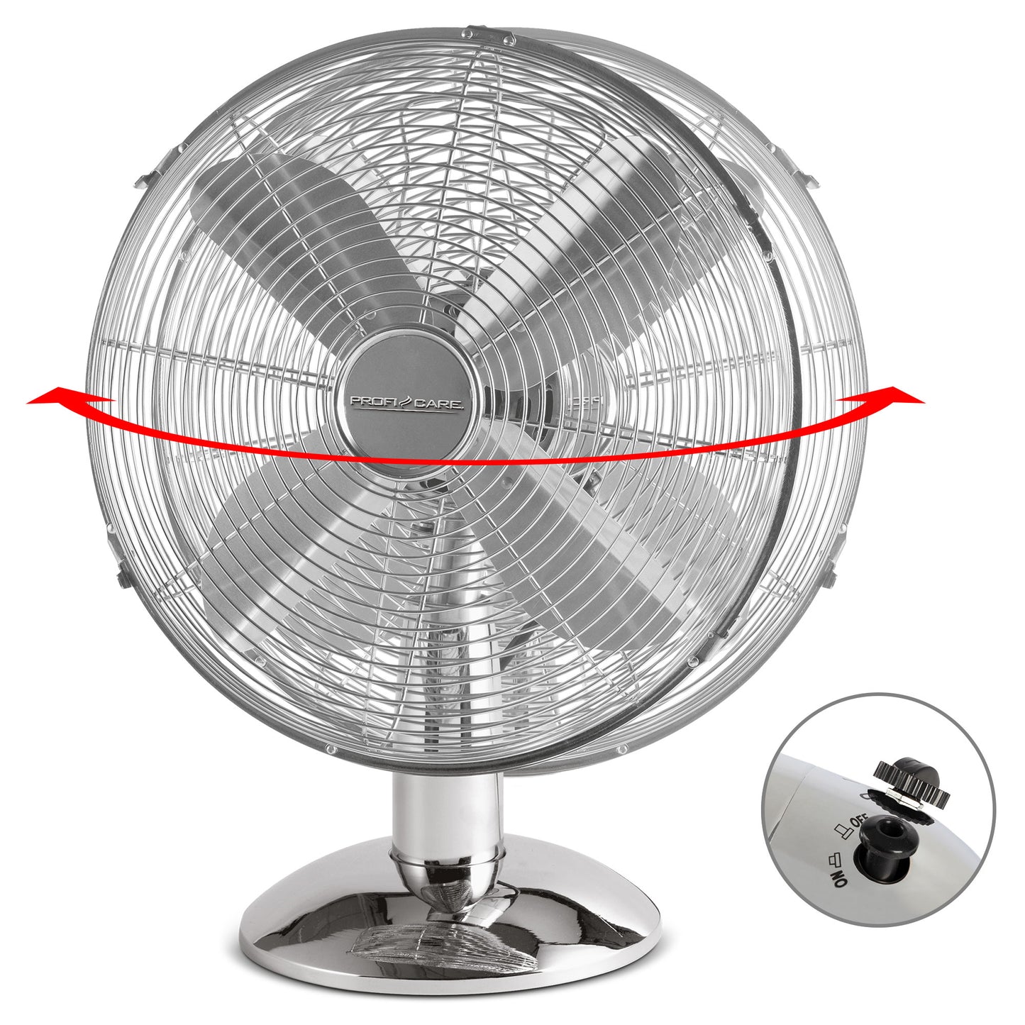Ventilador De Mesa, Silencioso, Retro, Diámetro Exterior 30 Cm, 3 Velocidades, Oscilante, Proficare Vl 3063m
