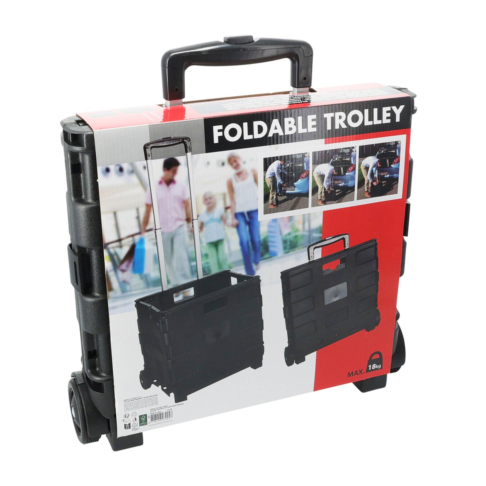 Well Home Trolley De Aluminio Con Caja Plegable Negro