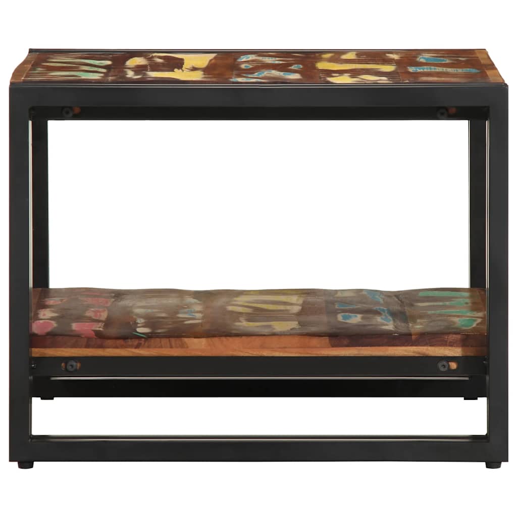 Mesa De Centro Multicolor 50x50x38 Cm Madera Maciza Reciclada_3