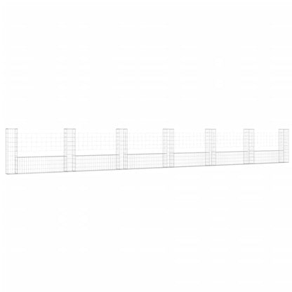 Cesta De Gaviones Forma De U 2 Postes De Hierro 740x20x100 Cm / Vetonek_1