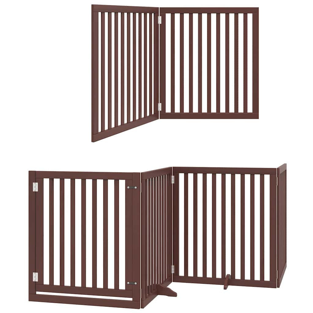 Vidaxl Puerta De Perros Plegable 12 Paneles Madera Álamo Marrón 960 Cm_2
