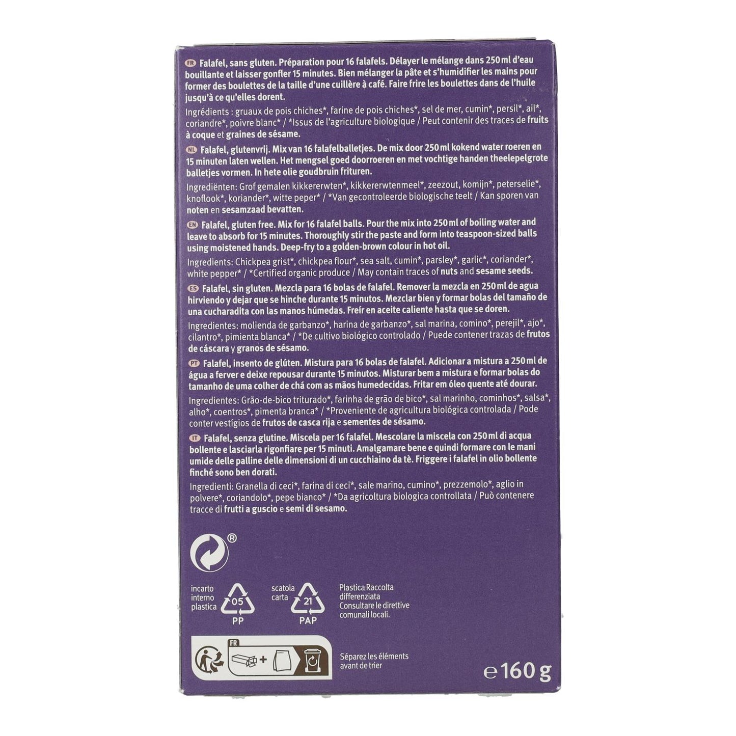 Falafel Sin Gluten Bauckhof 160 g