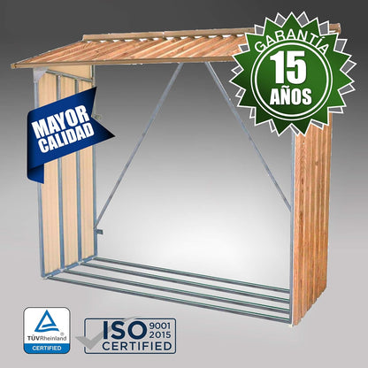 Duramax - Leñero Exterior - Metal - Imitación Madera_4