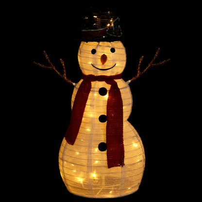Vidaxl Muñeco De Nieve Decorativo De Navidad Con Led Tela Lujosa 60 Cm_3