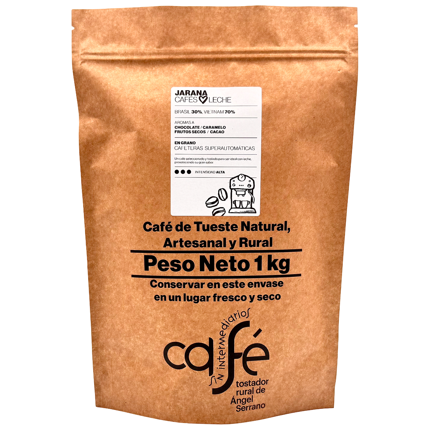 Cafe Sin Intermediarios Café Vietnam Jarana En Grano Para Superautomática 1 Kg_0
