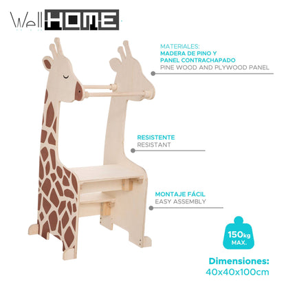 Well Home Torre De Observación Para Niños Diseño Jirafa H.100cm
