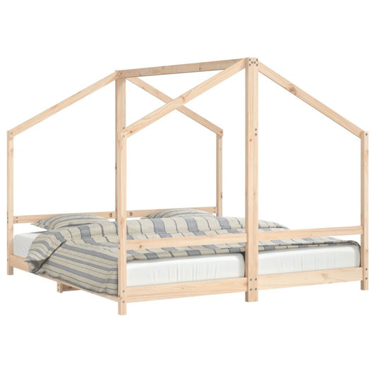 Vidaxl Estructura De Cama De Niños Madera Maciza De Pino 2x(90x160) Cm_0
