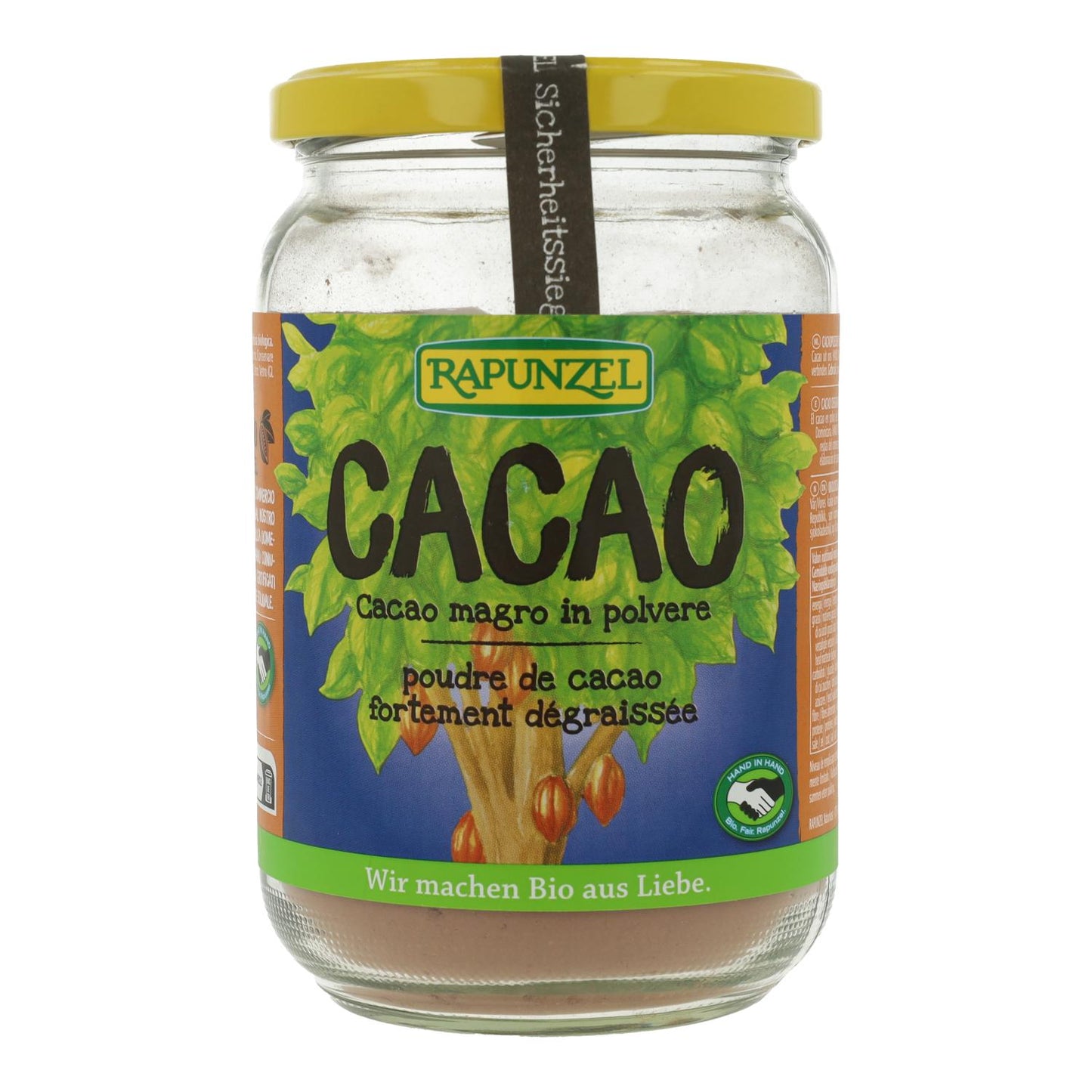 Cacao en polvo desgrasado Rapunzel, 250 g