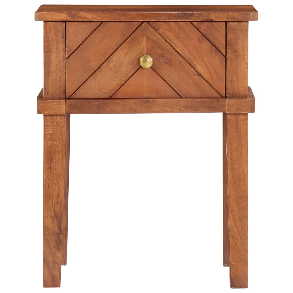 Mesita De Noche De Madera Maciza De Acacia 40x40x50 Cm_1
