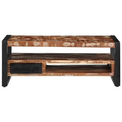 Mesa De Centro Multicolor 90x50x36 Cm Madera Maciza Reciclada_3