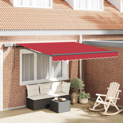 Toldo Retráctil Rojo 300 X 250 Cm Tela Y Aluminio_1