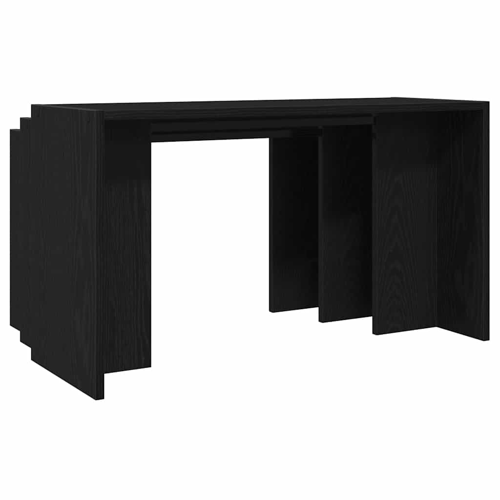 Mesas Apilables 3 Piezas Madera Contrachapada Negro_4