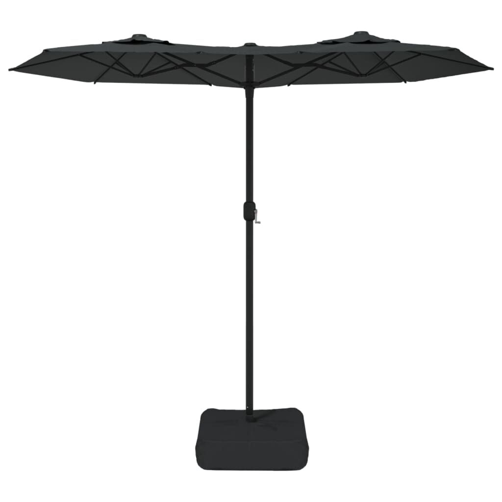 Vidaxl Sombrilla Doble De Jardín Con Luces Led Antracita 316x145 Cm_3