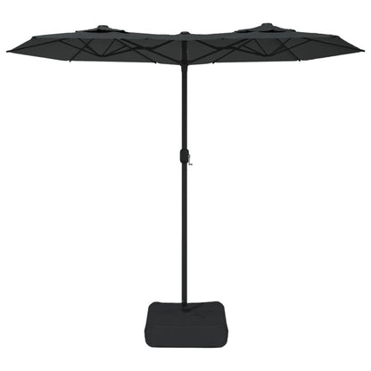 Vidaxl Sombrilla Doble De Jardín Con Luces Led Antracita 316x145 Cm_3