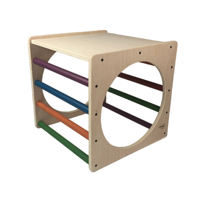 Cubo De Escalada/aprendizaje Pikler De Madera De Colores. Med: 50 X 50 X 50 Cm.cunksc0009. Woodgo._0