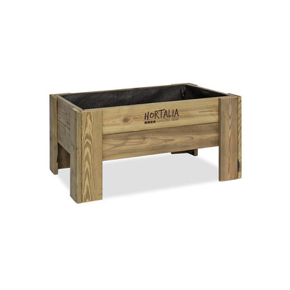 Mesa De Cultivo Elevada De Madera Tratada 80x60x40 Cm Gardenbrico M40 Hortalia_0