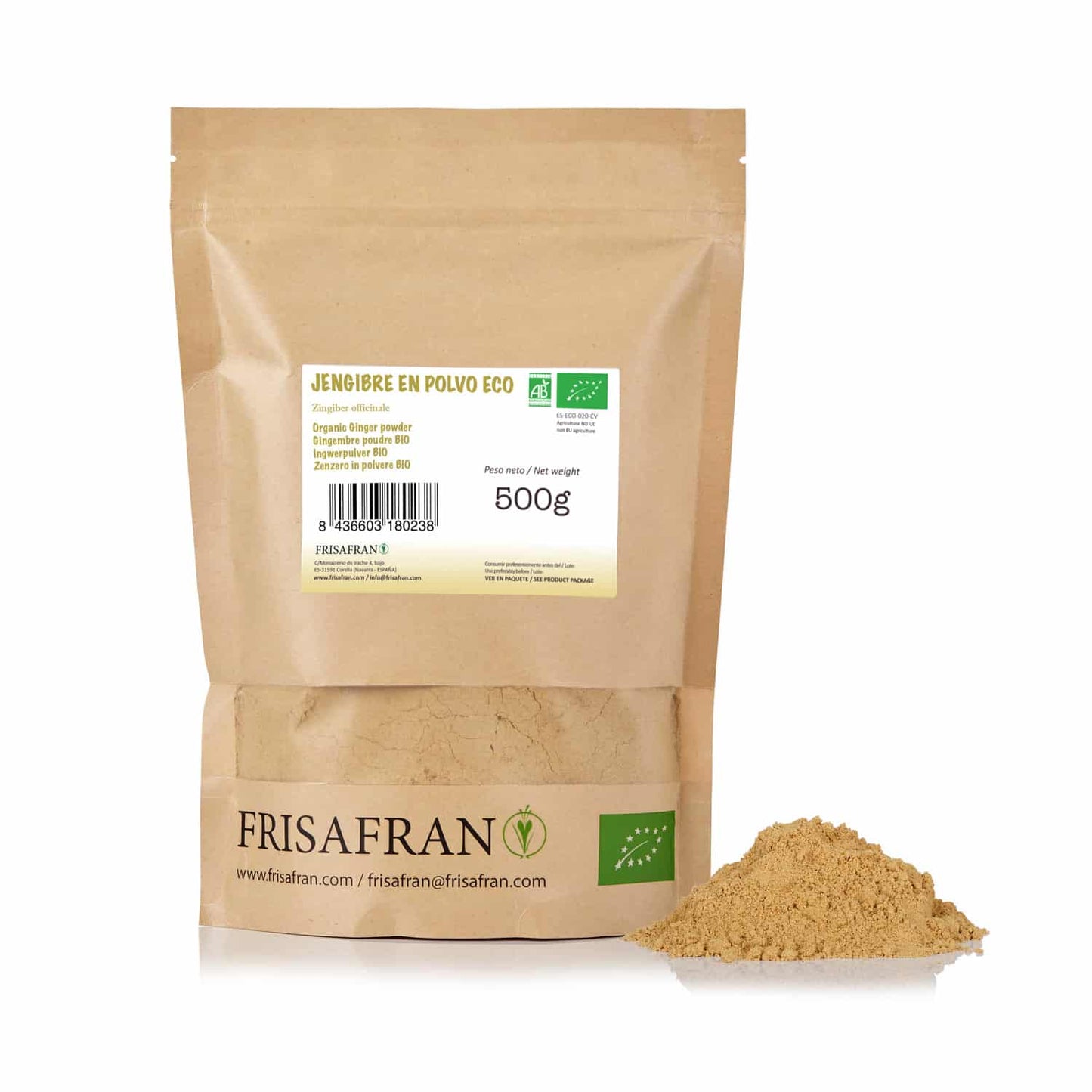 Jengibre En Polvo Ecológico | Calidad | Frisafran 1 Kg_1