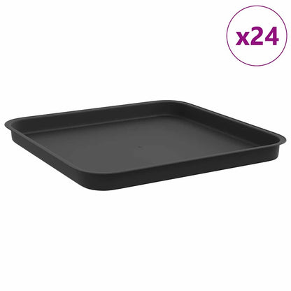 Bandeja Cuadrada Para Flores 24 Pcs Negro 32 X 32 X 2,5 Cm_0