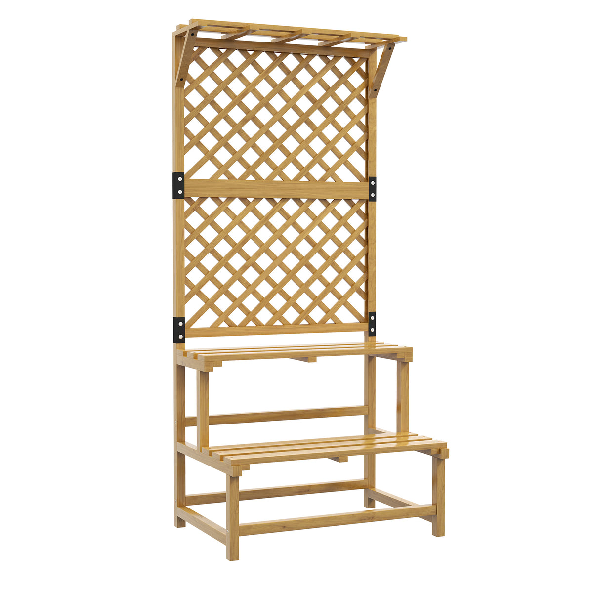 Estantería Para Plantas Outsunny Madera De Abeto Madera Natural 75x50x166 Cm_0