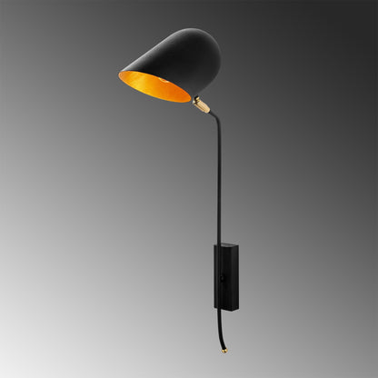 Aplique De Pared, Hierro , Negro oro, 12x35x73, Casquillo E 27 Max 40 W_4
