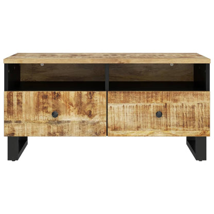 Mesa De Centro Madera Maciza Mango Y Contrachapada 80x54x40 Cm_2